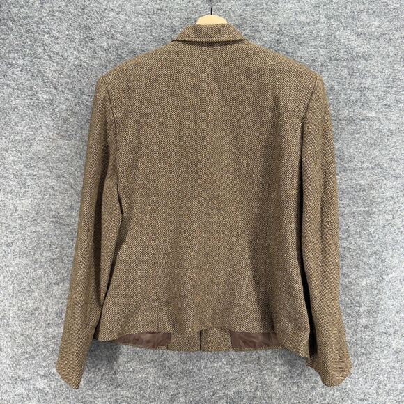 Joan Leslie Jacket Women 16 Brown Full Zip Collared Long Sleeve Wool Casual - Picture 2 of 7
